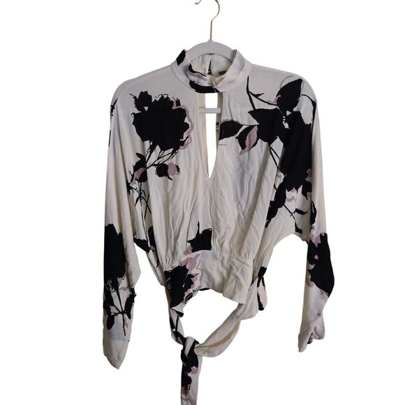Free People Say You Love Me Floral Print Keyhole Top Size S - Picture 2 of 13